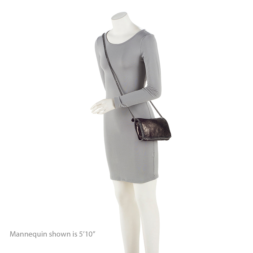 Stella McCartney Shaggy Deer Falabella Fold Over Large Clutch (SHF-20425)