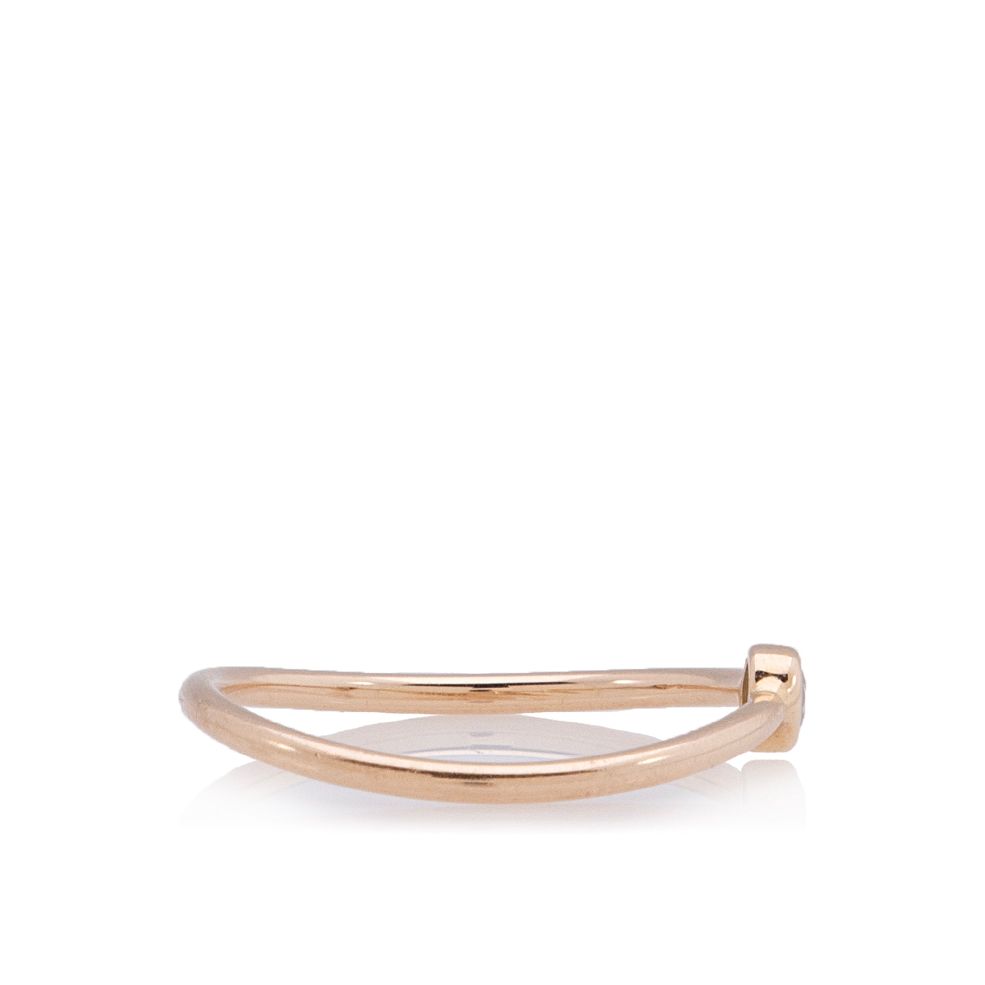 Tiffany & Co. Elsa Peretti Diamond 18k Yellow Gold Single Row Wave Ring - Size 5 (SHF-3Qr43G)