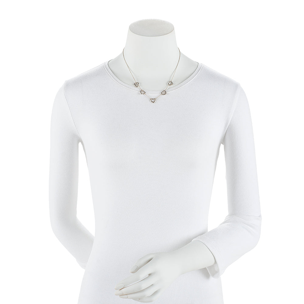 Tiffany & Co. Elsa Peretti Sterling Silver 5 Open Hearts Necklace (SHF-16903)