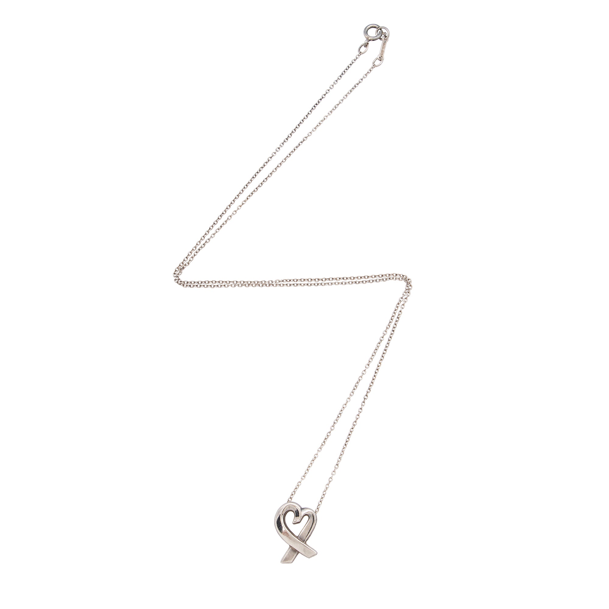 Tiffany & Co. Paloma Picasso Sterling Silver Loving Heart Necklace (SHF-23242)