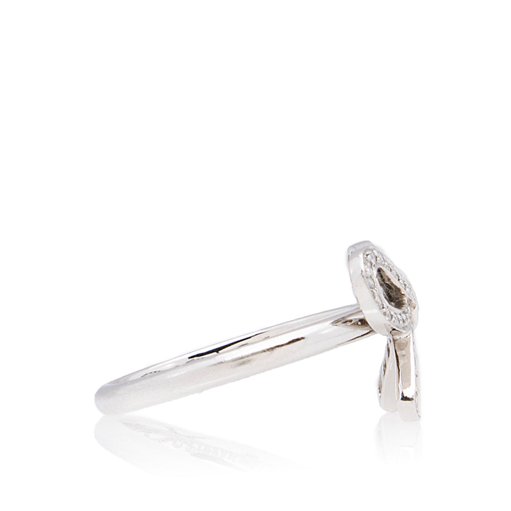 Tiffany & Co. Platinum Diamond Bow Ring - Size 5 3/4 (SHF-20716)