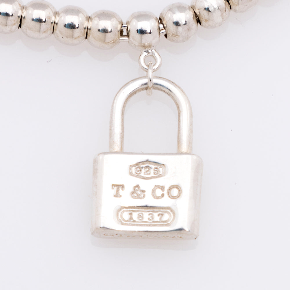 Tiffany & Co. Sterling Silver Bead 1837 Lock Charm Bracelet (SHF-18873)