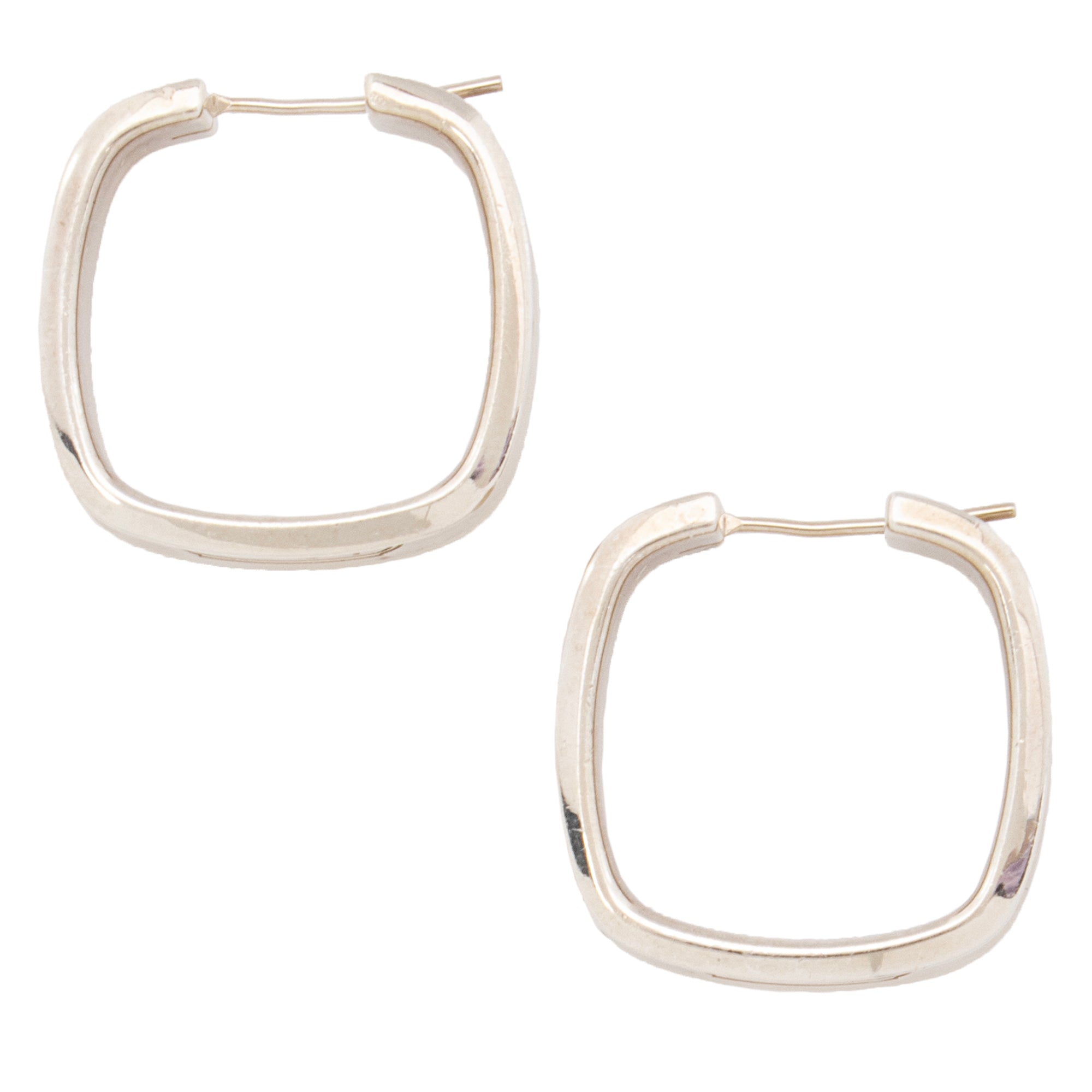 Tiffany & Co. Sterling Silver 1837 Square Hoop Earrings (SHF-3MGbOw)