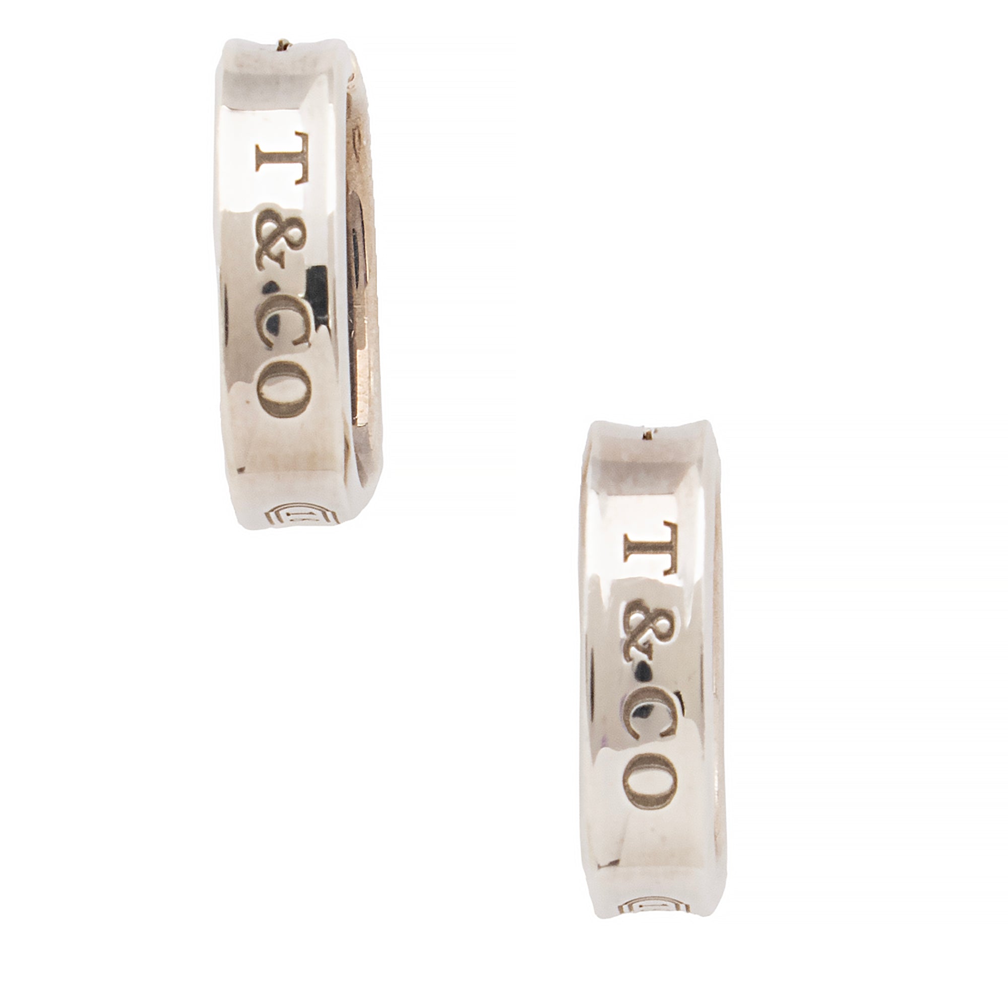 Tiffany & Co. Sterling Silver 1837 Square Hoop Earrings (SHF-3MGbOw)