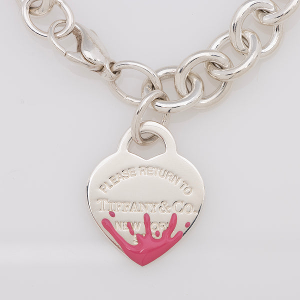 Tiffany & Co. Sterling Silver Enamel Color Splash Heart Tag Bracelet ( –  LuxeDH