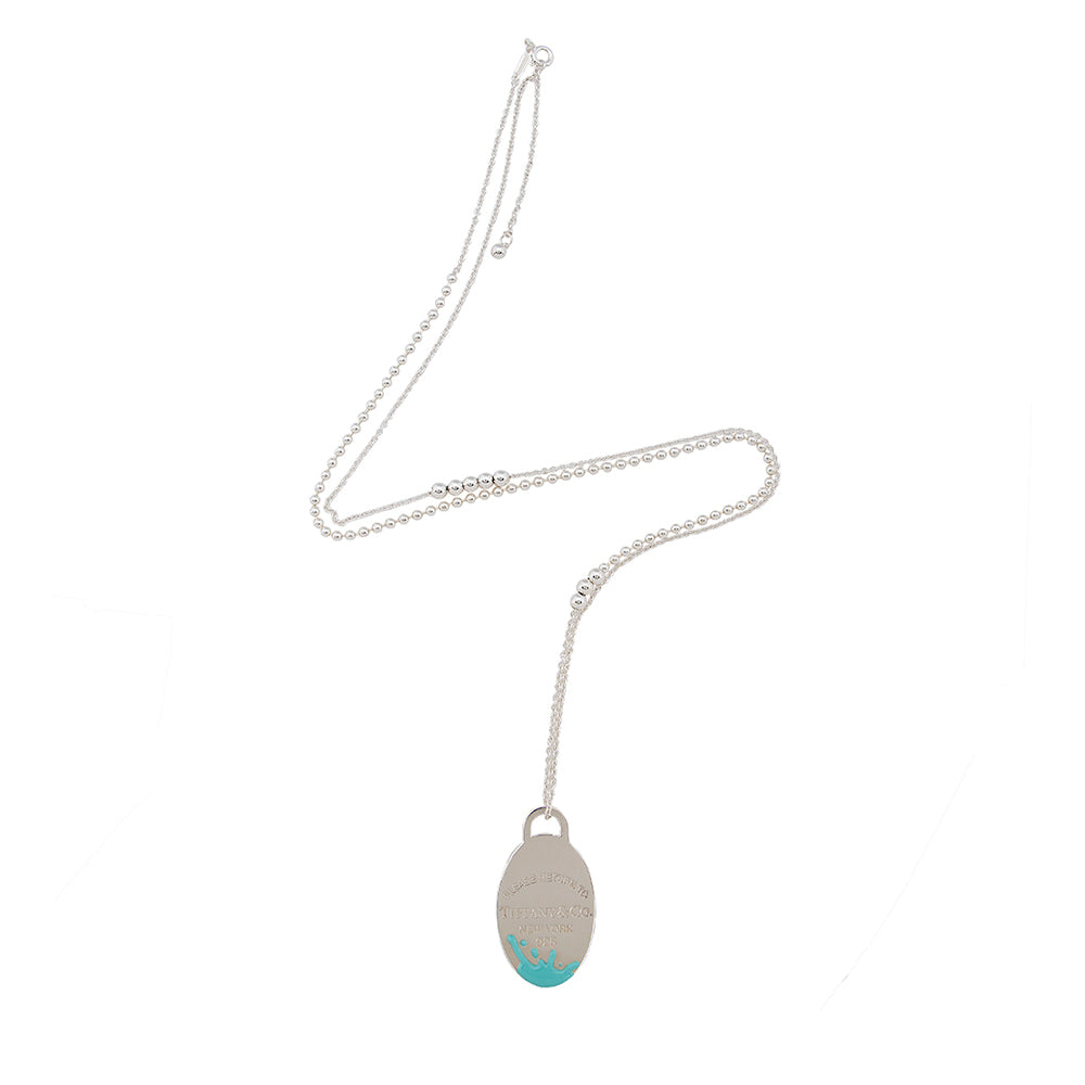 Tiffany & Co. Sterling Silver Enamel Return To Tiffany Splash Necklace (SHF-18256)