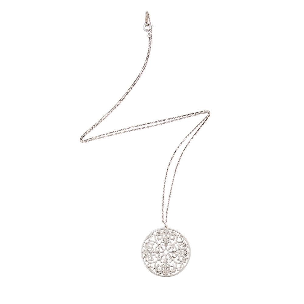 Tiffany & Co. Sterling Silver Enchant Round Pendant Necklace (SHF-22142)