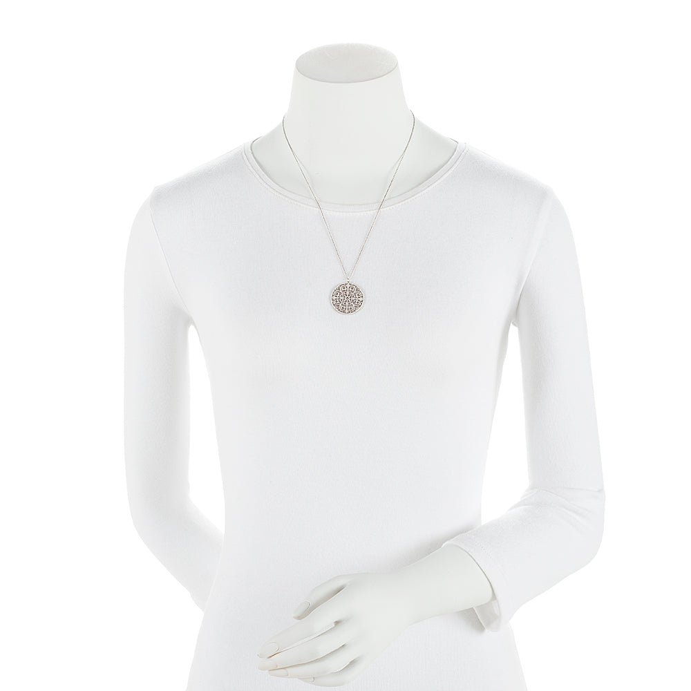 Tiffany & Co. Sterling Silver Enchant Round Pendant Necklace (SHF-22142)