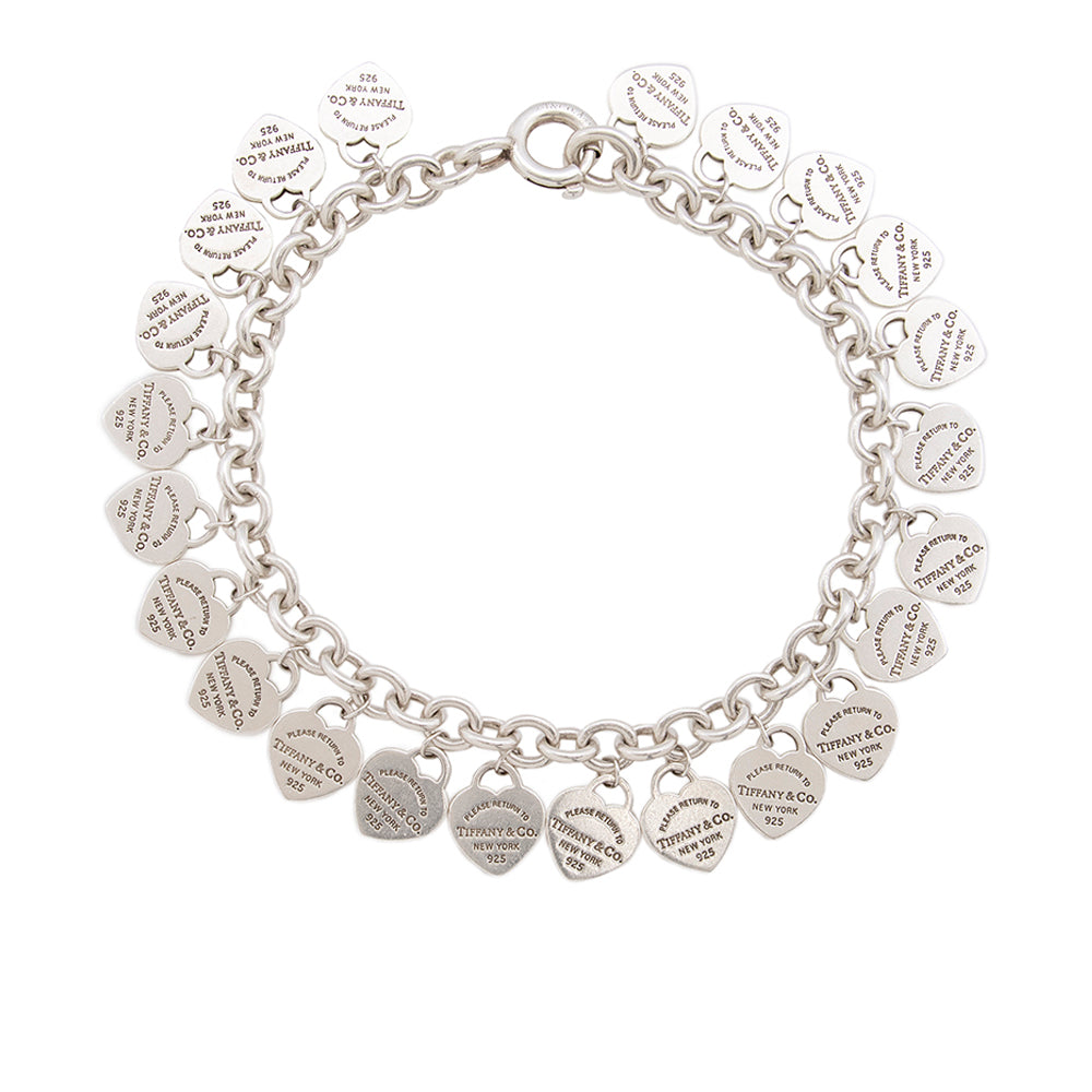 Tiffany & Co. Sterling Silver Return To Tiffany Multi Heart Tag Bracelet (SHF-20719)