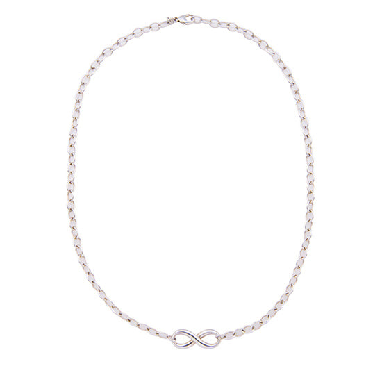 Tiffany & Co. Sterling Silver Rubedo Infinity Chain Necklace (SHF-23872)