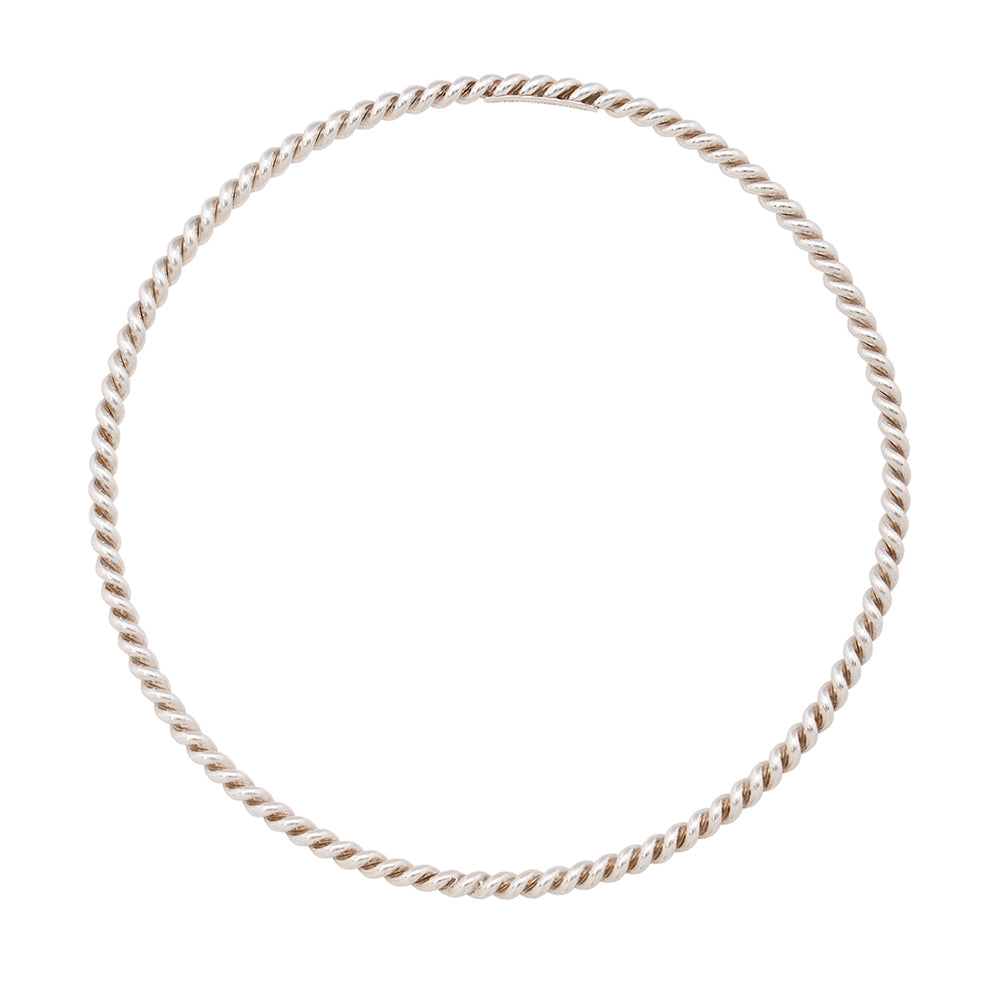 Tiffany & Co. Sterling Silver Twisted Narrow Bangle (SHF-22126)