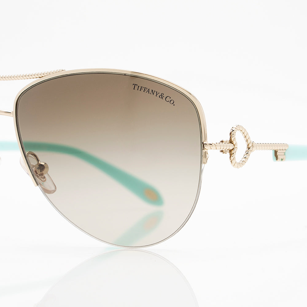 Tiffany & Co. Twisted Heart Key Aviator Sunglasses (SHF-19907)