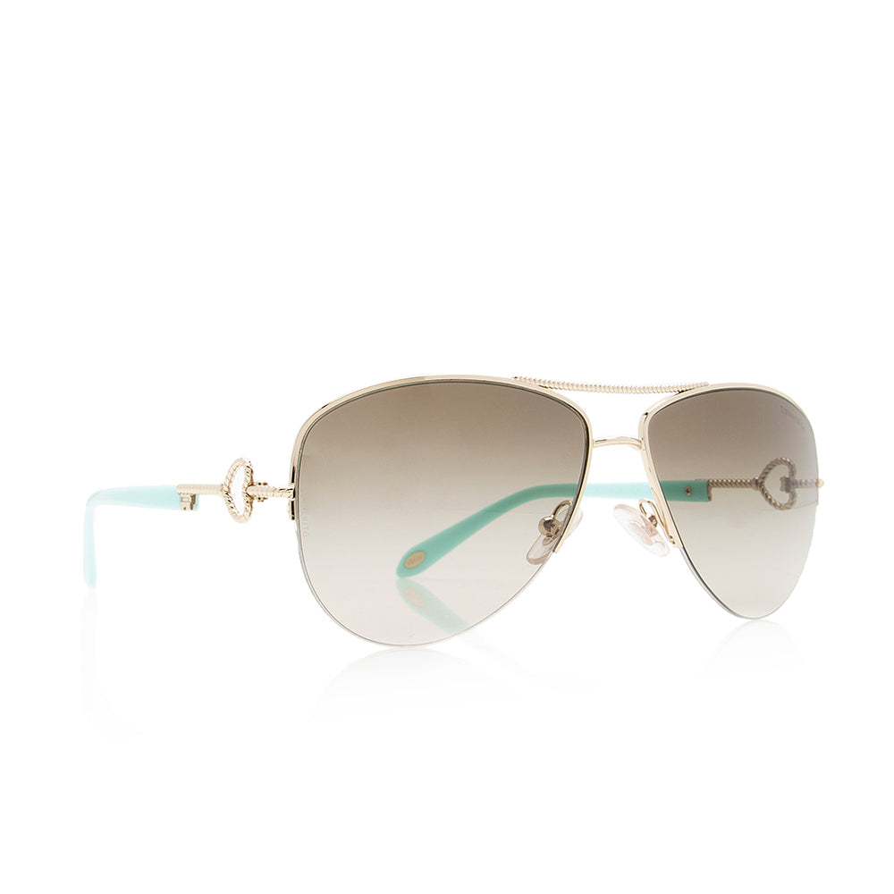 Tiffany & Co. Twisted Heart Key Aviator Sunglasses (SHF-19907)