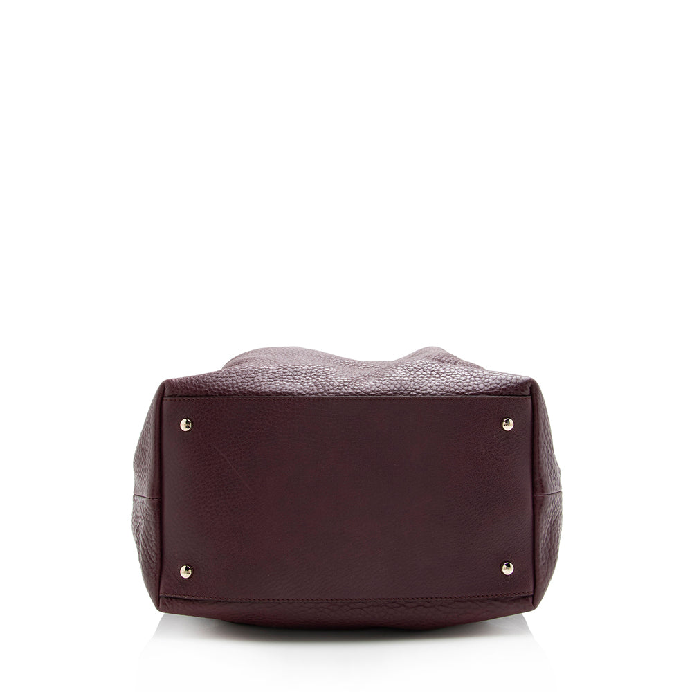 Tod's Leather Ruched Flower Small Tote (SHF-17722)