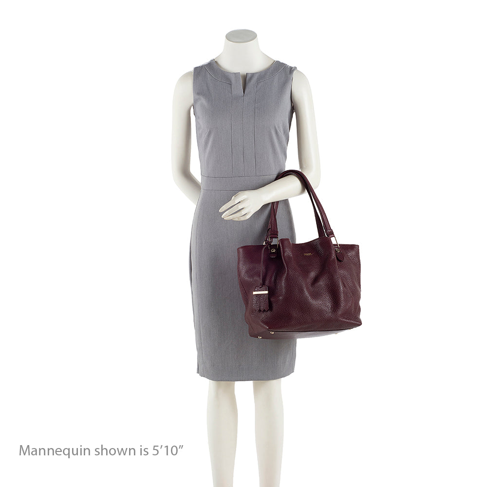Tod's Leather Ruched Flower Small Tote (SHF-17722)