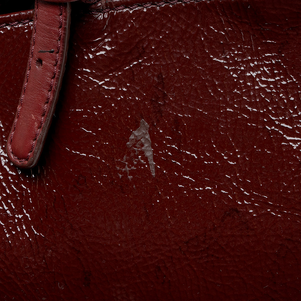 Tod's Patent Leather Logo Media Shopper Medium Tote (SHF-18151)