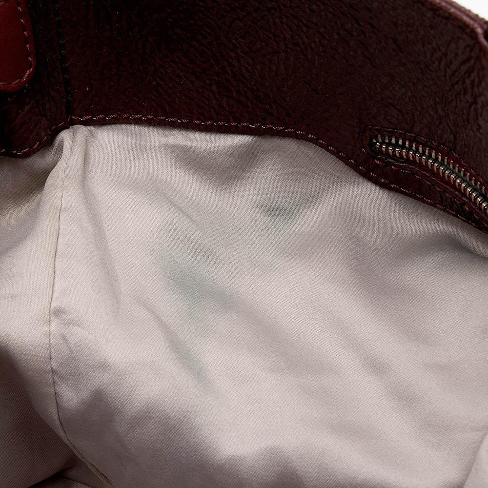 Tod's Patent Leather Logo Media Shopper Medium Tote (SHF-18151)