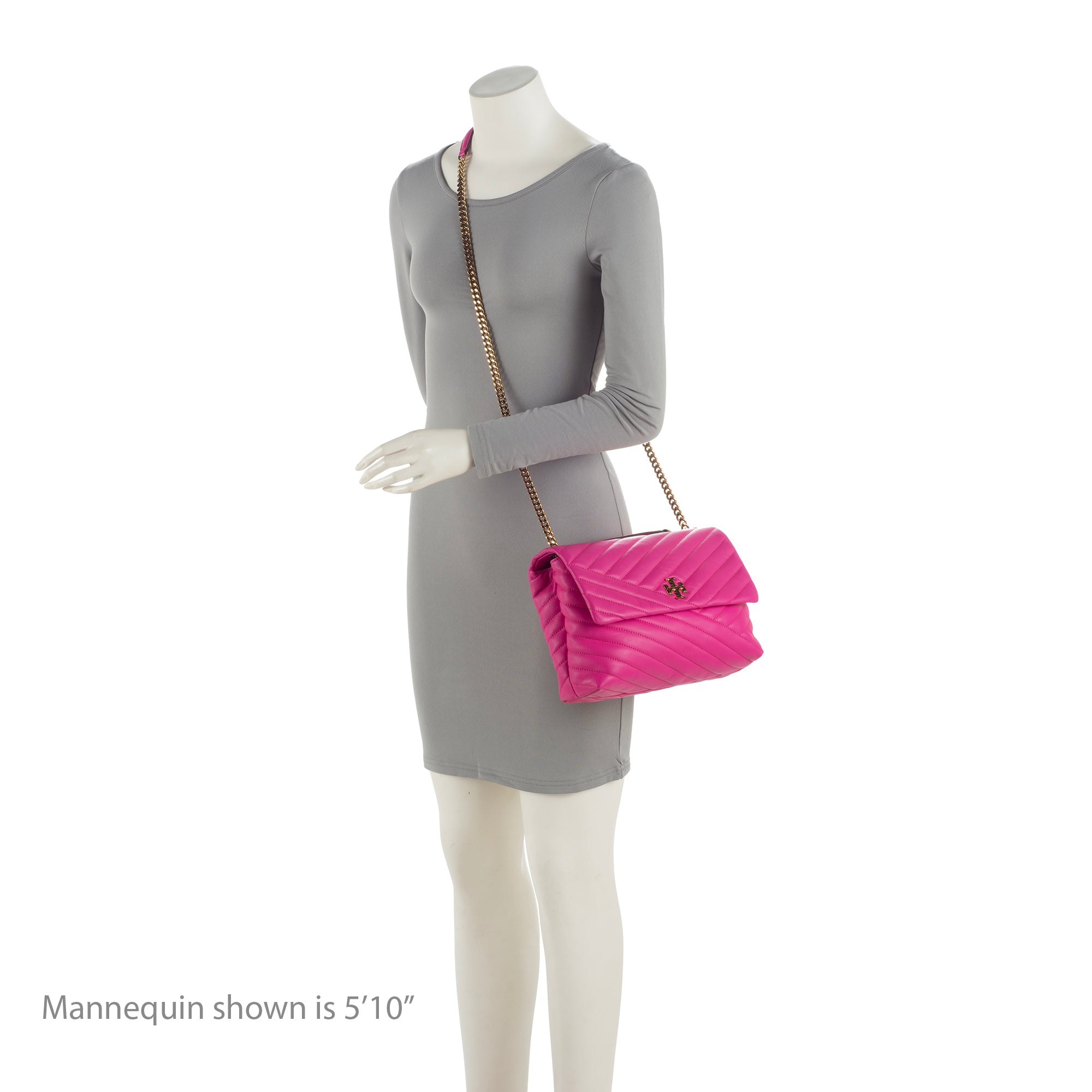 Tory Burch Chevron Leather Kira Large Shoulder Bag (SHF-Jn02AQ)