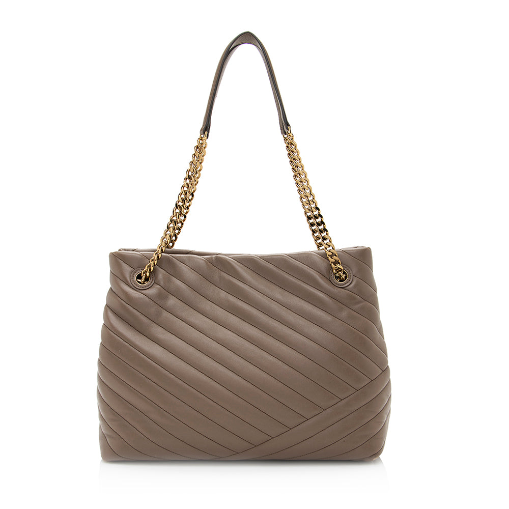 Tory Burch Chevron Leather Kira Tote (SHF-20477)