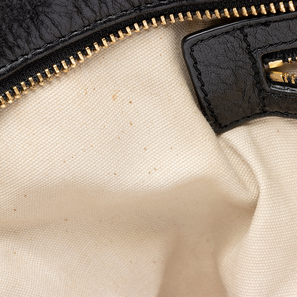 Tory Burch Leather Bombe Tote (SHF-20378)