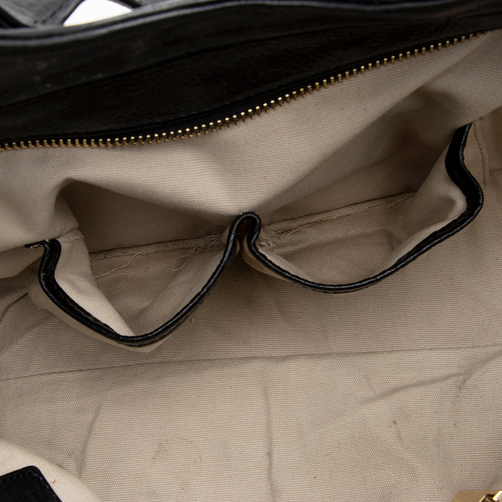 Tory Burch Leather Bombe Tote (SHF-20378)