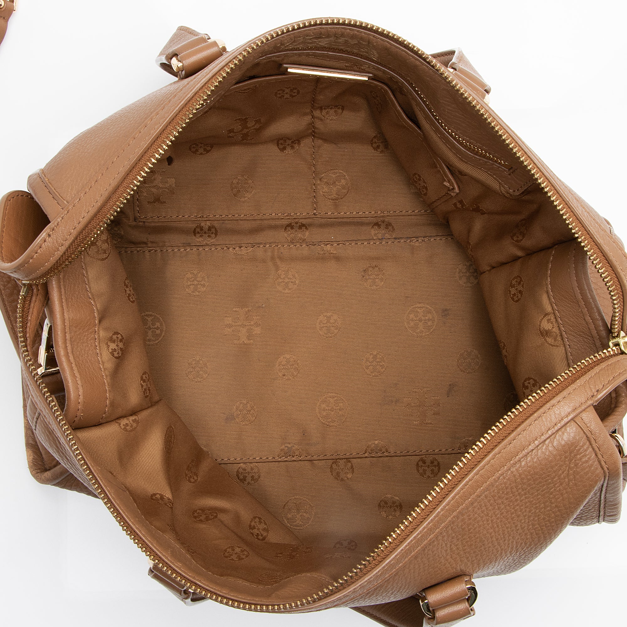 Tory Burch Leather Britten Medium Convertible Satchel (SHF-23658)