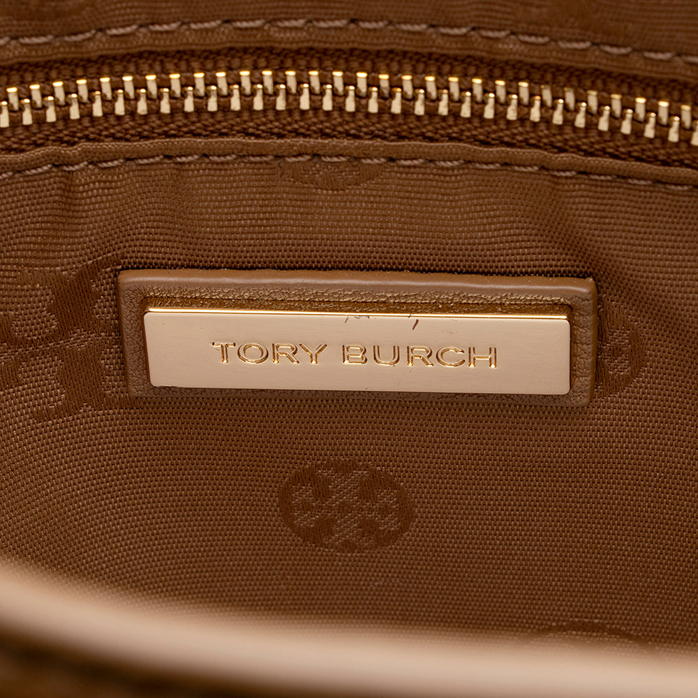 Tory Burch Leather Britten Small Slouchy Tote (SHF-21429)