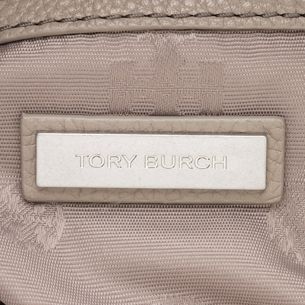 Tory Burch Leather Britten Triple Compartment Tote (SHF-17787)