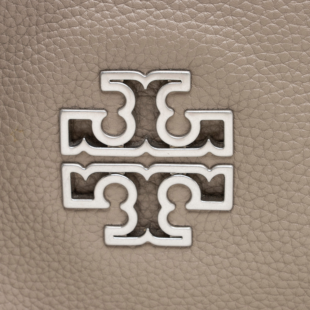 Tory Burch Leather Britten Triple Compartment Tote (SHF-17787)