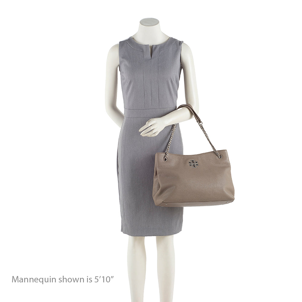 Tory Burch Leather Britten Triple Compartment Tote (SHF-17787)