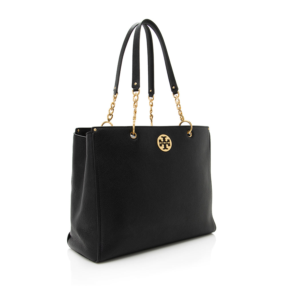 Tory Burch Leather Chain Tote (SHF-18578)