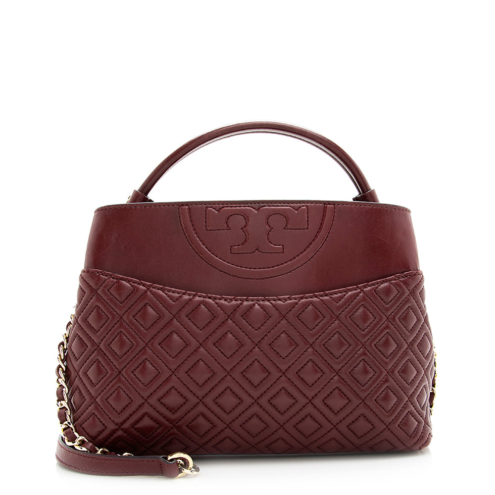 Tory Burch Leather Fleming Mini Satchel (SHF-20298)