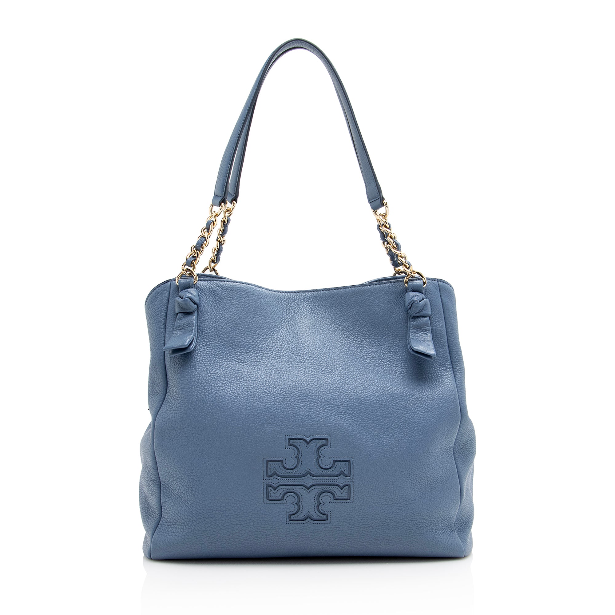 Tory Burch Leather Harper Center Zip Large Tote (SHF-22969)