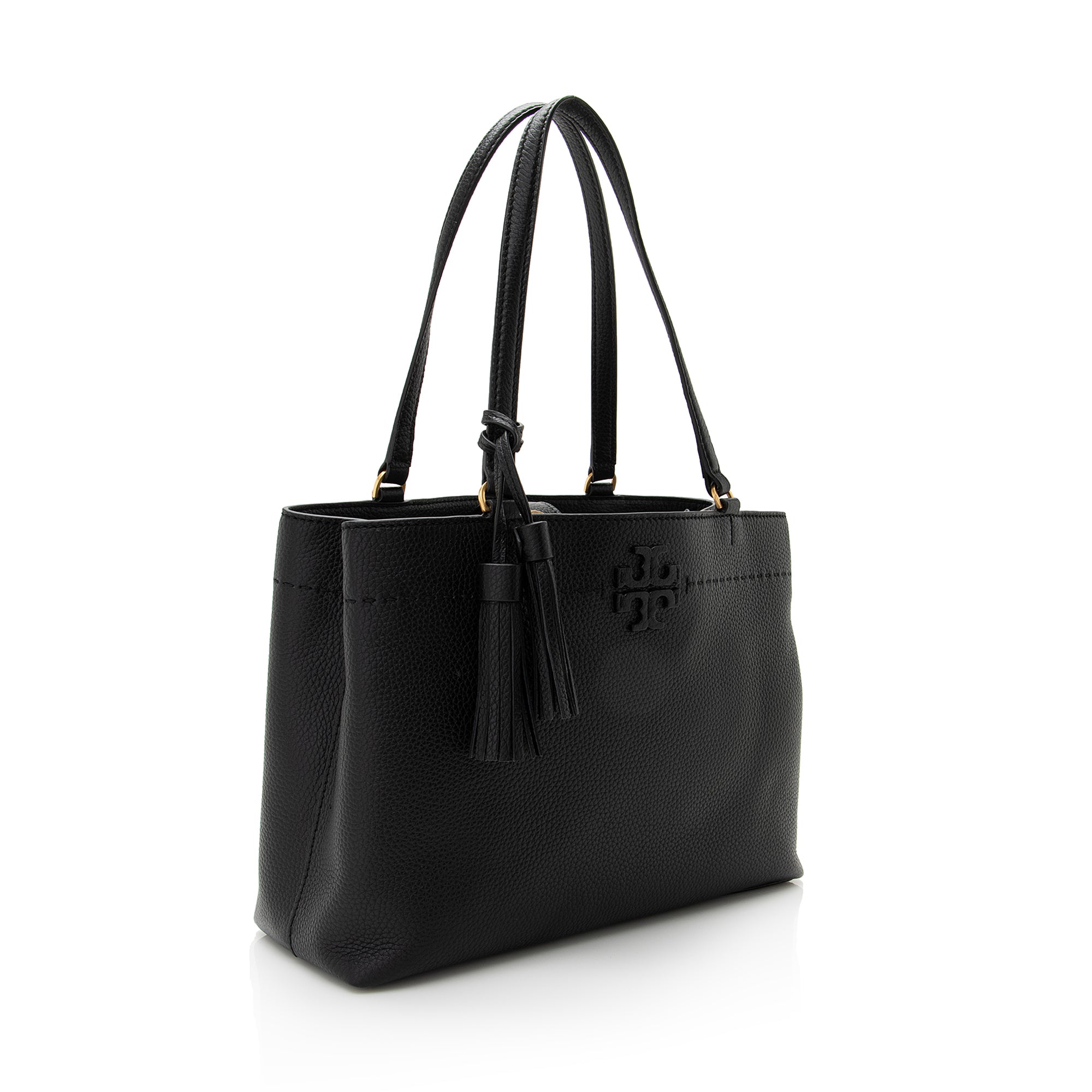 Tory Burch Leather McGraw Triple Compartment Tote (SHF-22660)
