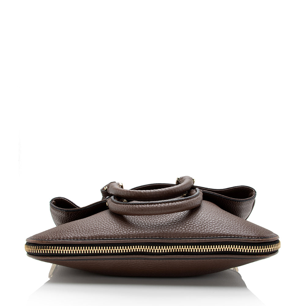 Tory Burch Leather Robinson Fold-Over Messenger Bag (SHF-16574)