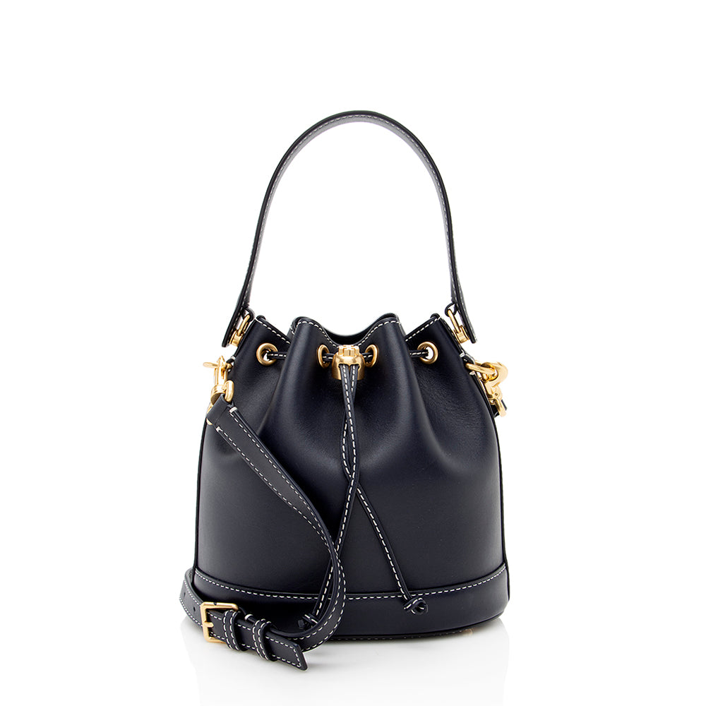 Tory Burch Leather T Monogram Small Bucket Bag (SHF-18648)