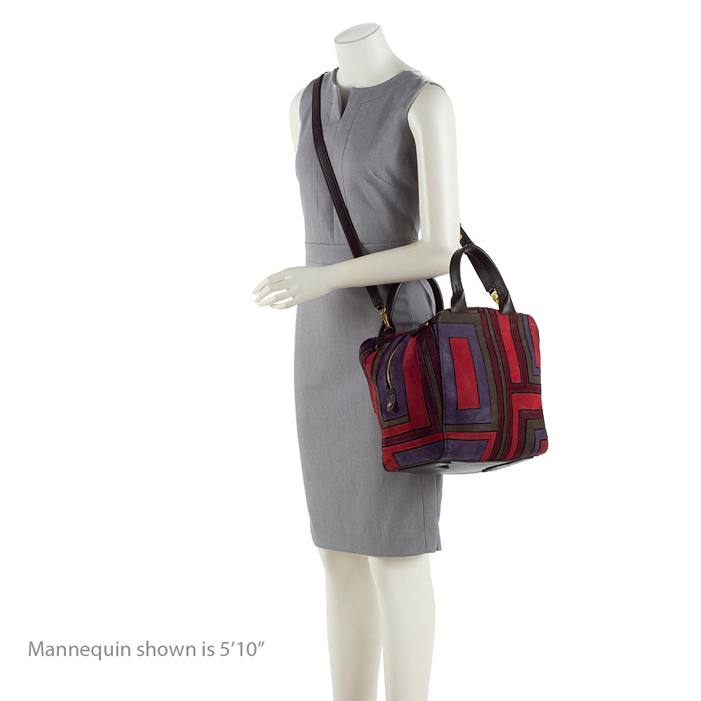 Tory Burch Leather T Patchwork Satchel (SHF-17921)