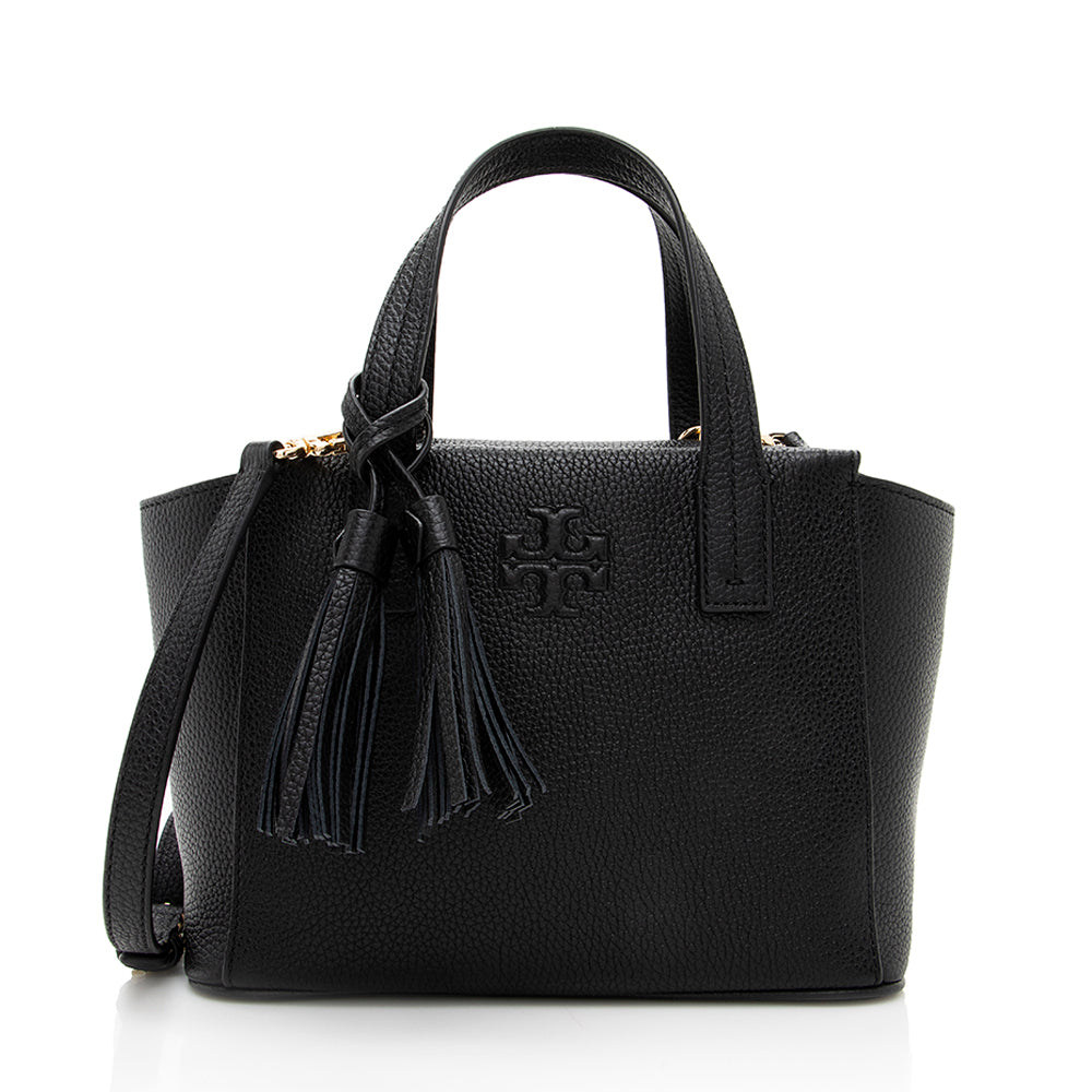 Tory Burch Leather Thea Tassel Mini Tote (SHF-17670)