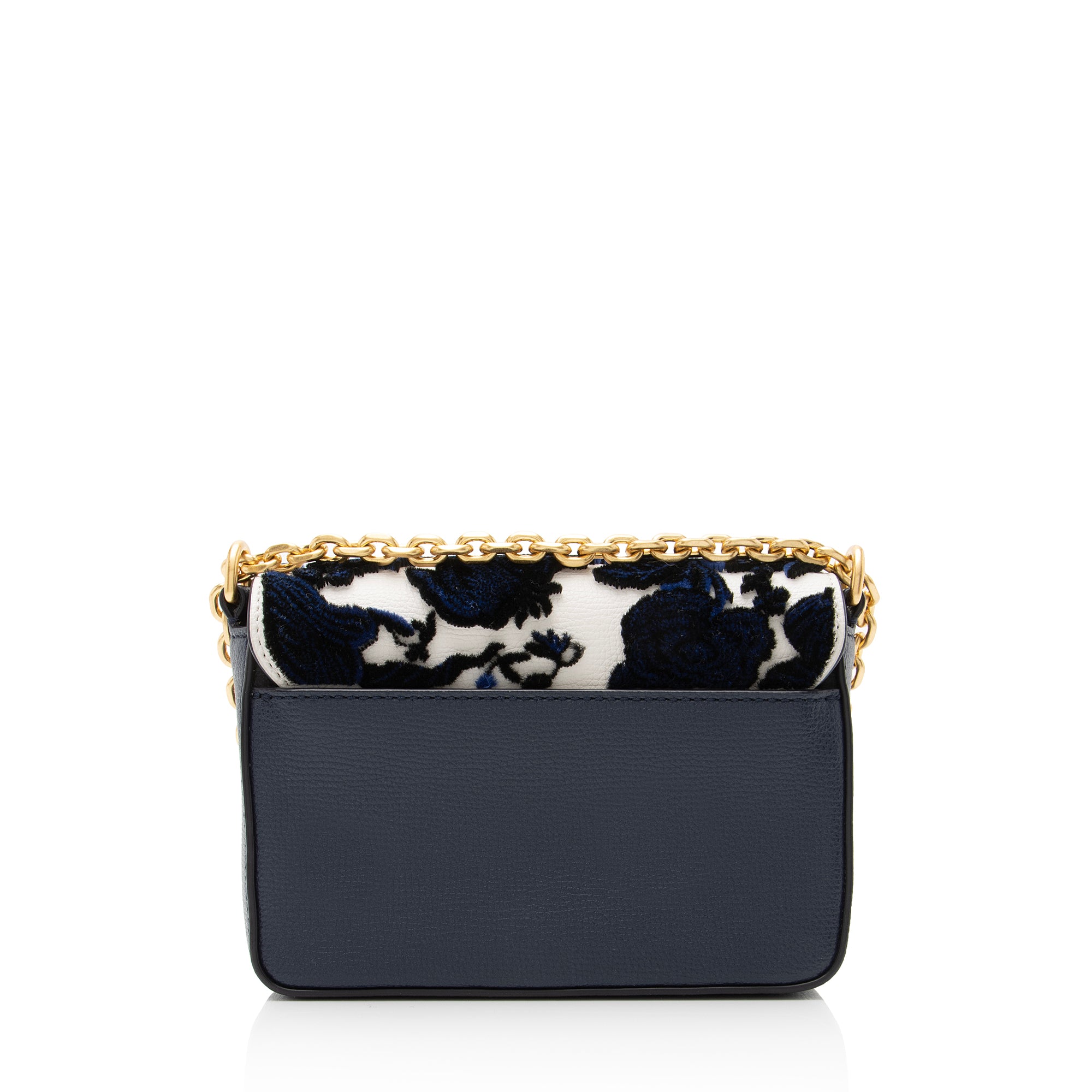 Tory Burch Leather Velvet Kira Fil Coupe Mini Shoulder Bag (SHF-23080)