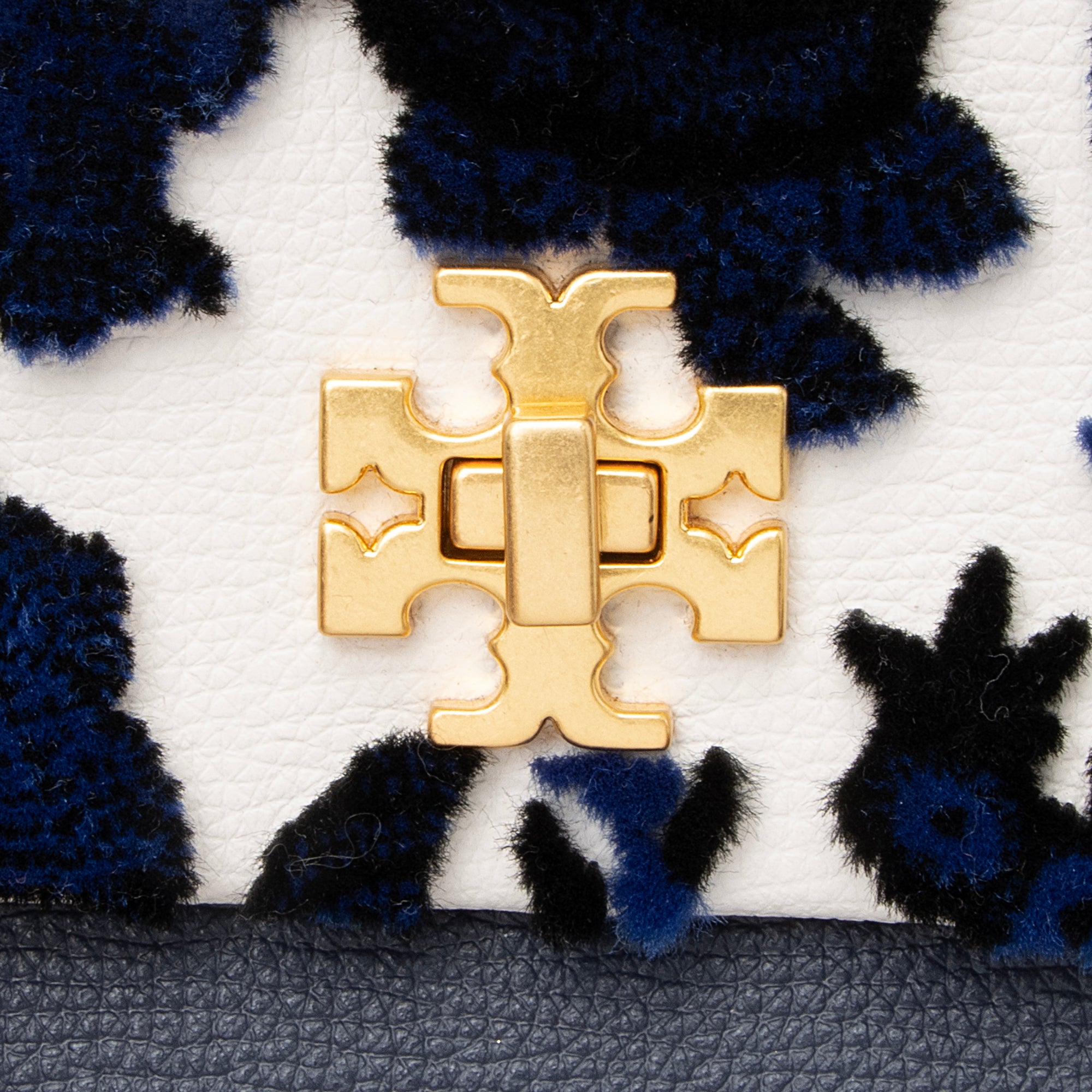 Tory Burch Leather Velvet Kira Fil Coupe Mini Shoulder Bag (SHF-23080)