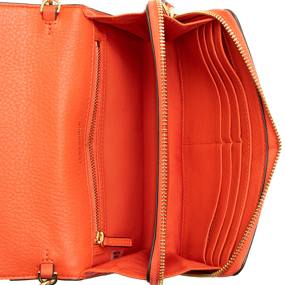 Tory Burch Leather Whipstitch Wallet on Chain (SHF-18428)