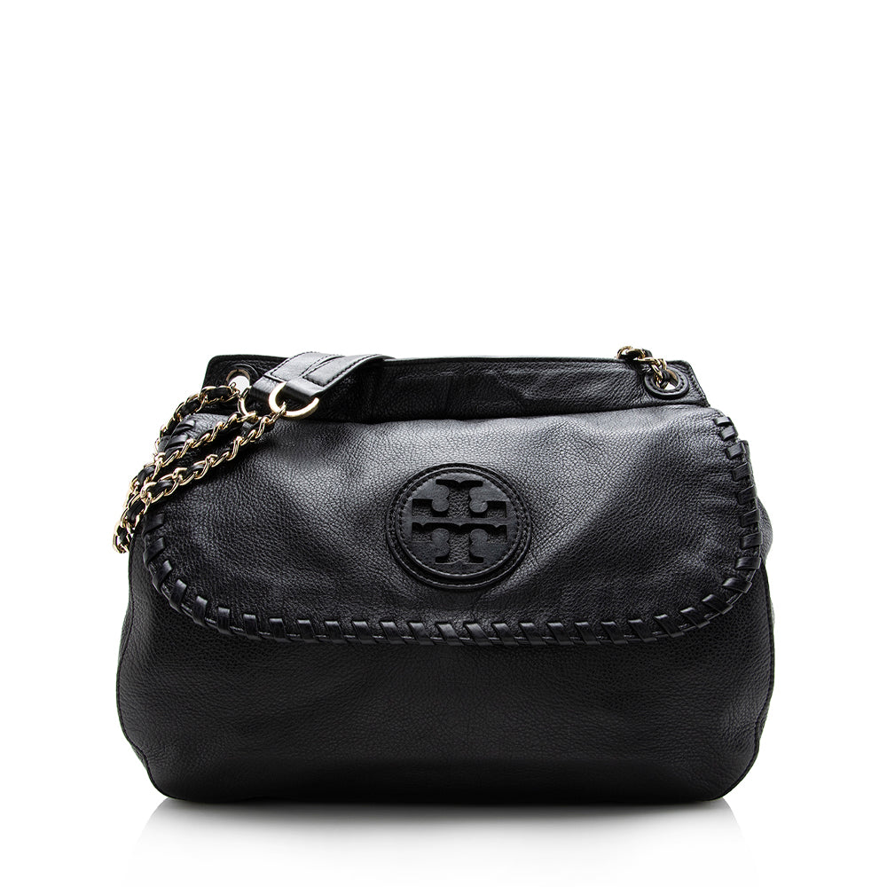 Tory Burch Leather Marion Saddle Bag (SHF-15173)