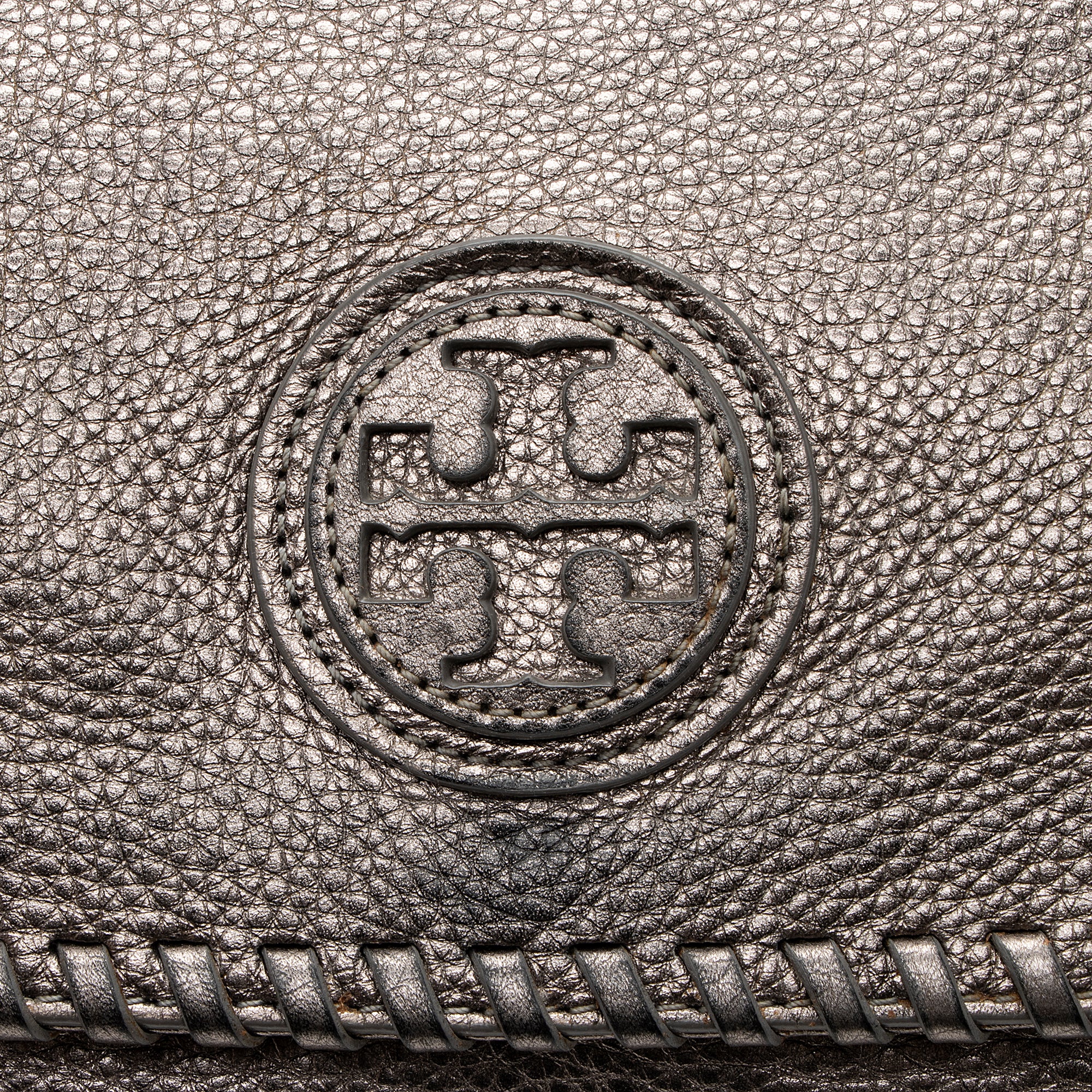 Tory Burch Metallic Leather Marion Saddle Bag (SHF-22337)