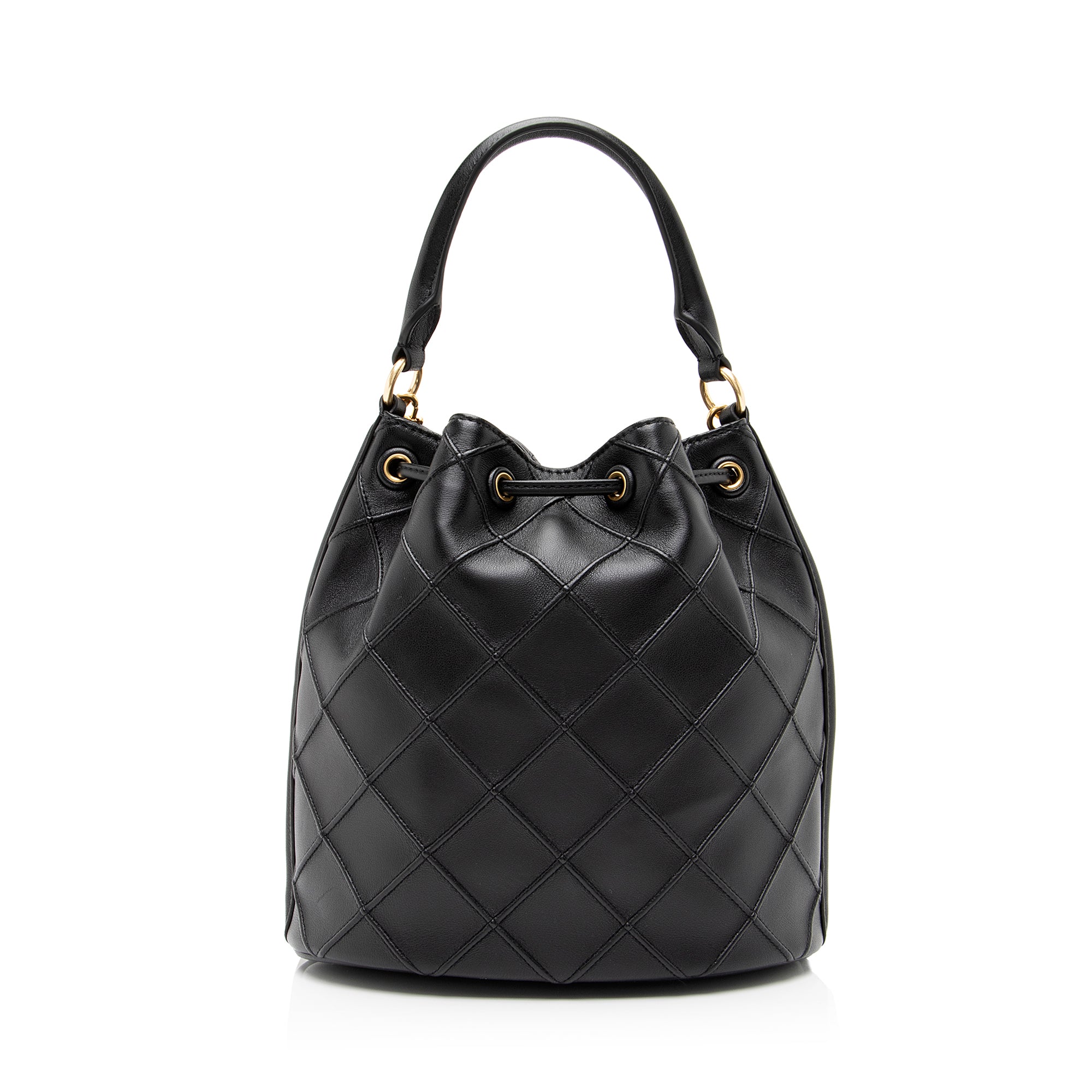 Tory Burch Quilted Leather Fleming Soft Large Bucket Bag (SHF-23724)