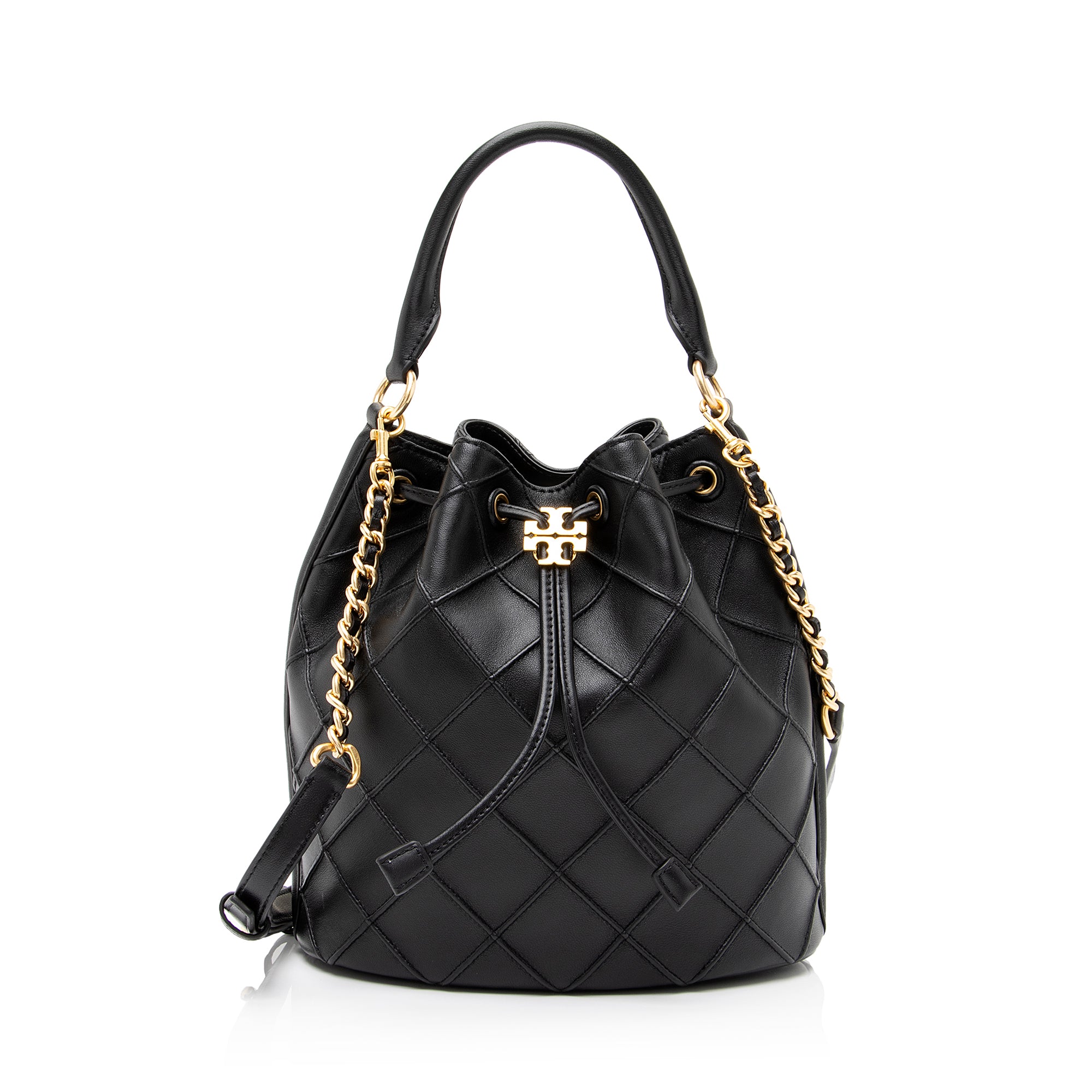 Tory Burch Quilted Leather Fleming Soft Large Bucket Bag (SHF-23724)