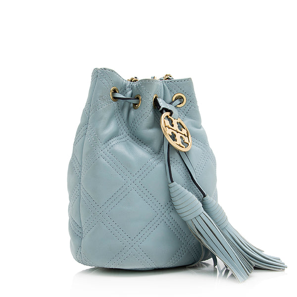 Tory Burch Quilted Leather Fleming Soft Mini Bucket Bag - FINAL SALE  (SHF-19722)