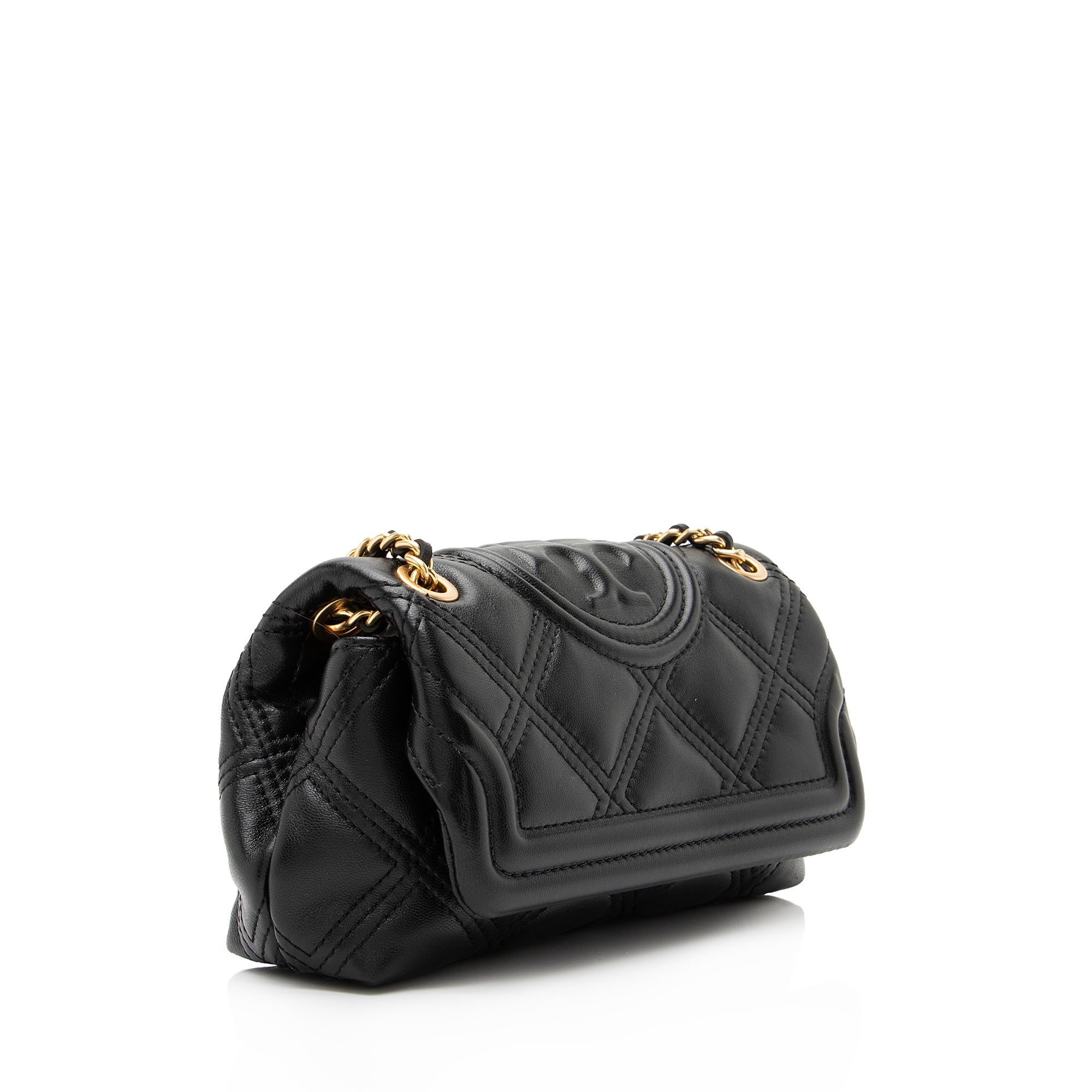 Tory Burch Quilted Leather Fleming Soft Mini Convertible Shoulder Bag (SHF-23203)