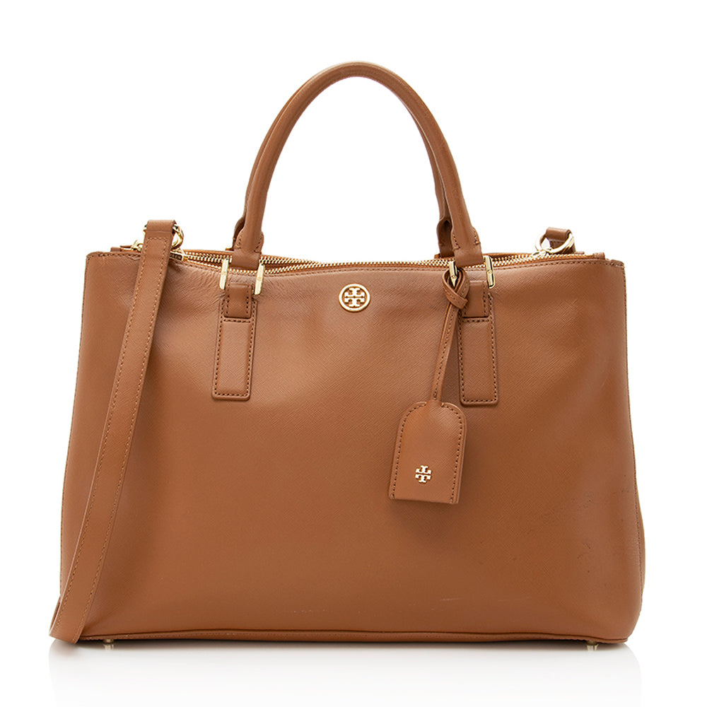 Saffiano Leather Tory Burch Brown Tote Bag Tory Burch Saffiano