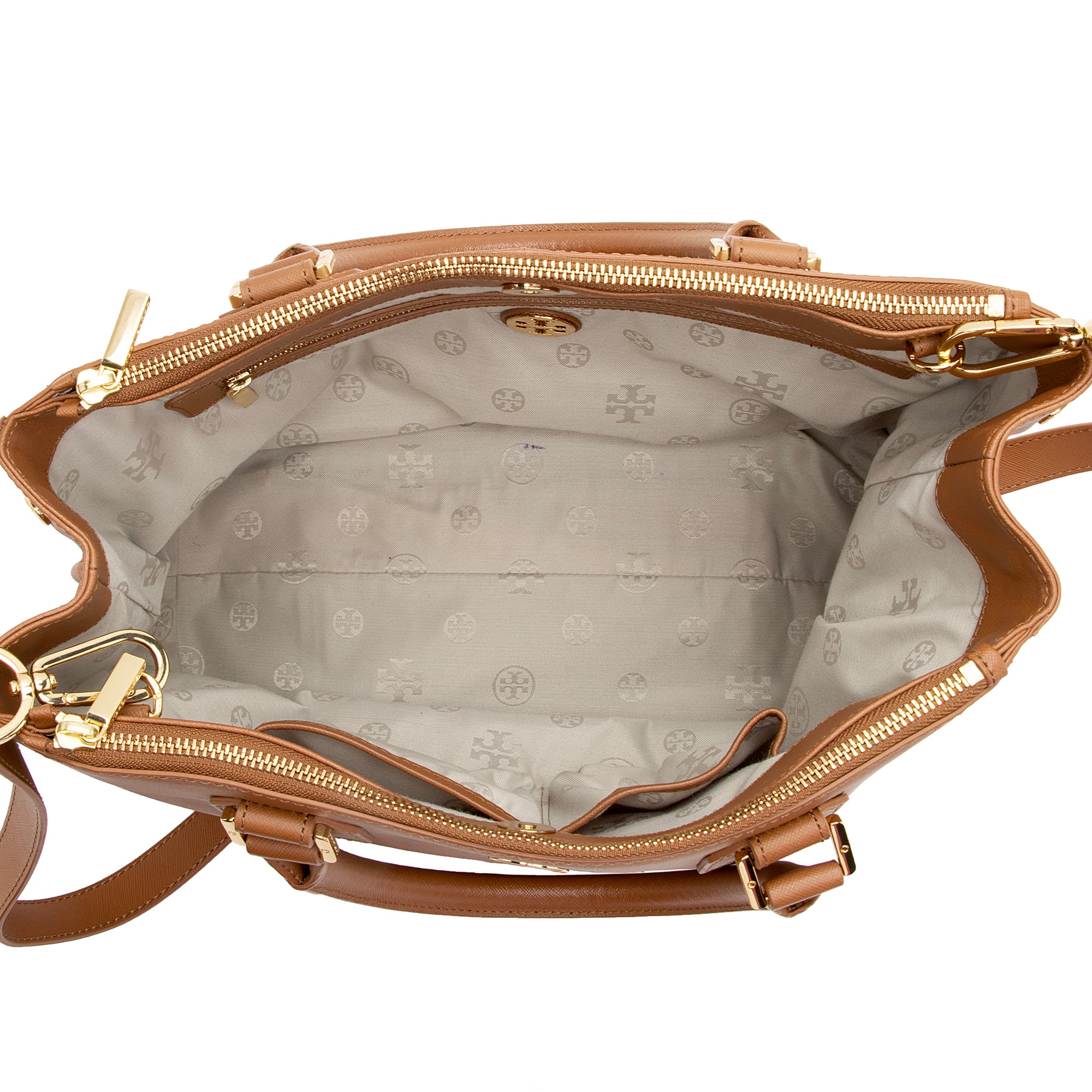 Tory Burch Saffiano Leather Robinson Double Zip Tote (SHF-22949)