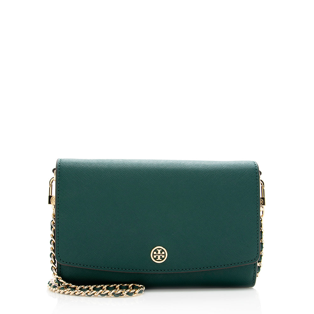 Tory Burch Saffiano Leather Robinson Wallet On Chain Bag (SHF-18430)